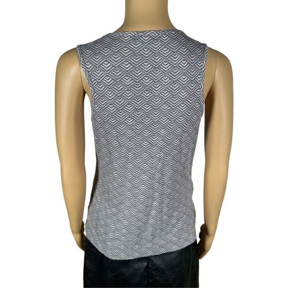 Anthropologie Deletta Women's Gray & Cream Jeweled Neckline Tank Top Siz… - Picture 4 of 8